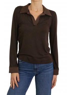 Maglia con colletto tinta unita 